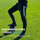 Bas d'entraînement Aways Performer noir porté - avec texte et message de marque