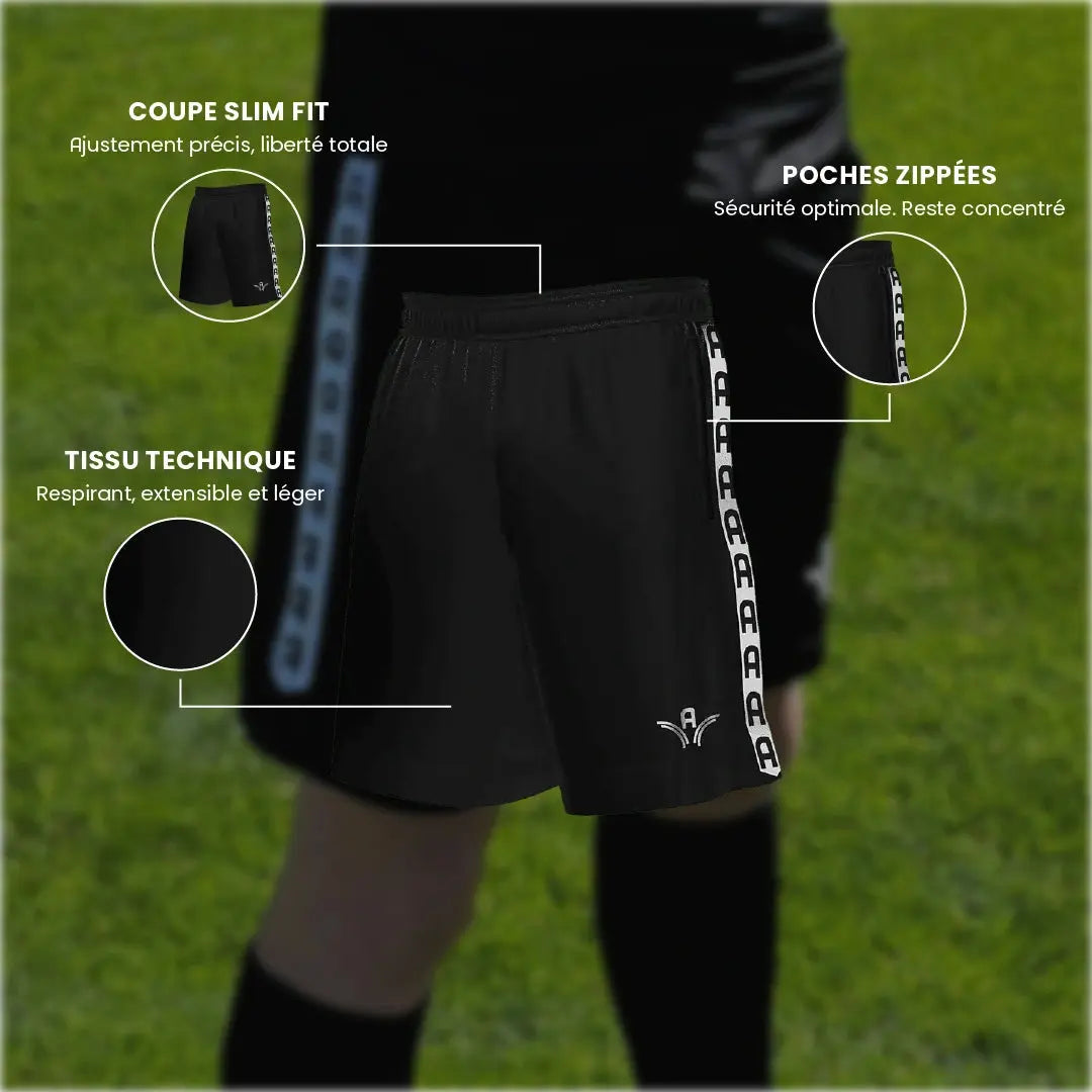 Short d'entraînement Aways Performer noir - détails et caractéristiques