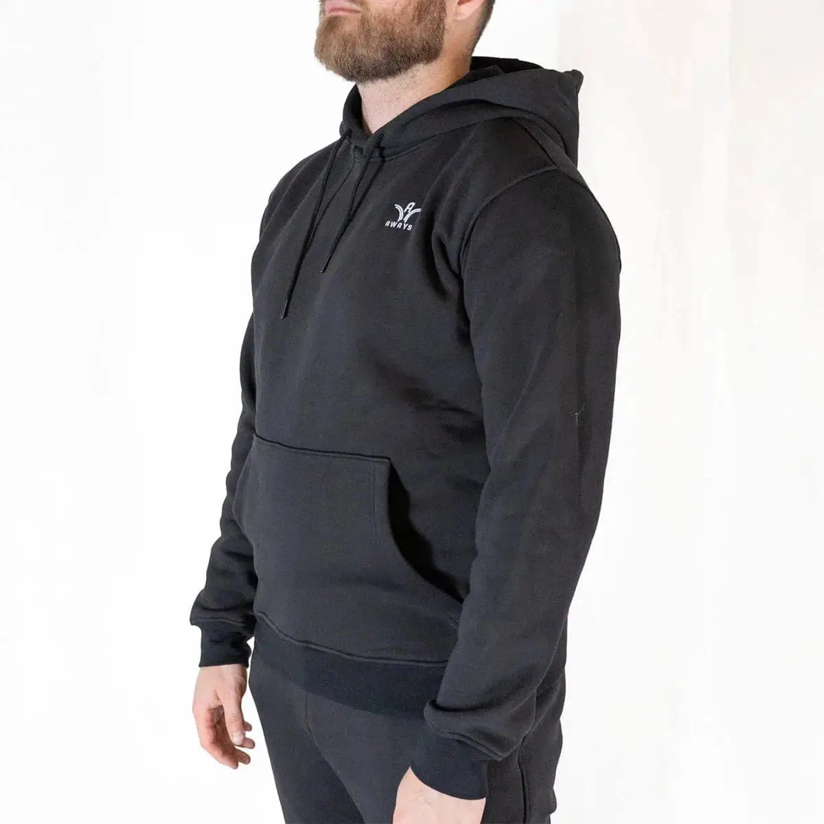 Sweat à capuche Aways Everest noir – vue de côté