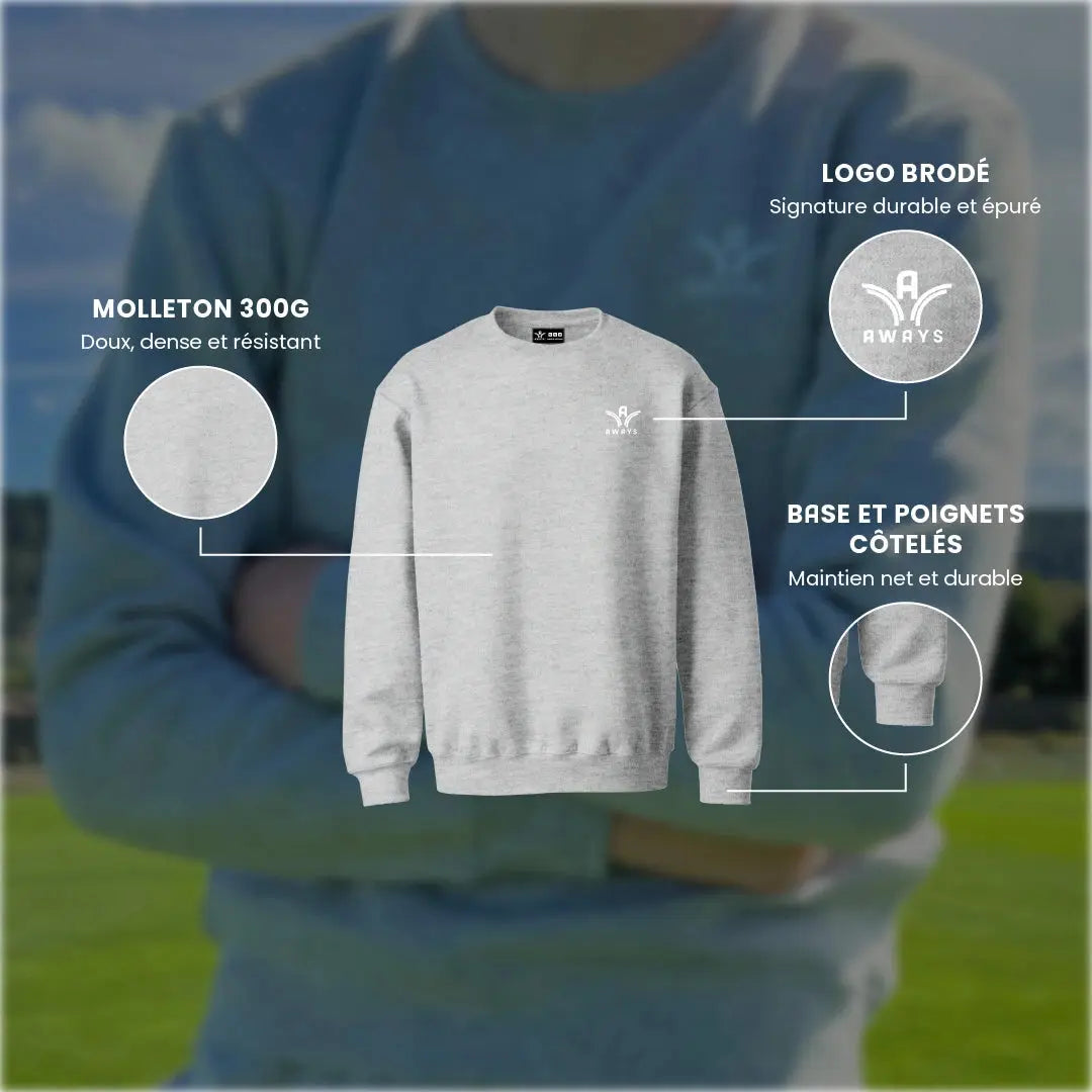 Sweat col rond Aways Everest gris – détails et caractéristiques