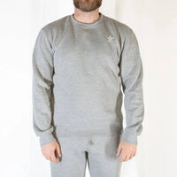 Sweat col rond Aways Everest gris porté  – vue de face