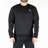 Sweat col rond Aways Everest noir porté  – vue de face