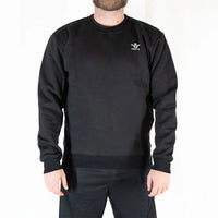Sweat col rond Aways Everest noir porté  – vue de face
